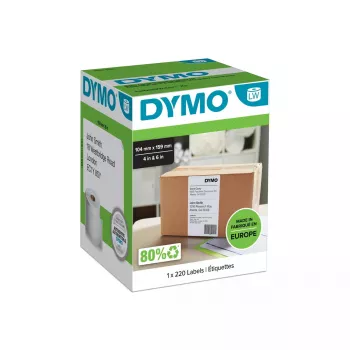 Etykiety DYMO Authentic LabelWriter Extra Large Shipping | 104 mm x 159 mm | Samoprzylepne | Rolka 220 łatwo odklejalnych etykiet | Do drukarek etykiet LabelWriter 4XL/5XL