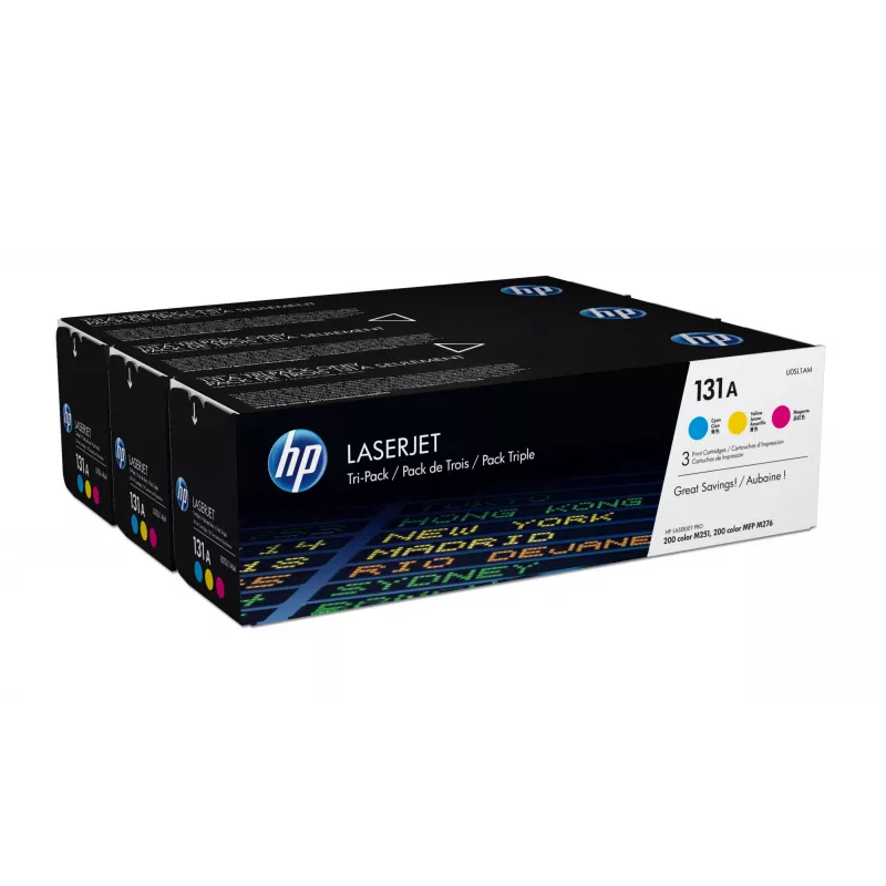 HP 131A 3 szt. Cyan/Magenta/Yellow oryginalne wkłady tonerowe LaserJet