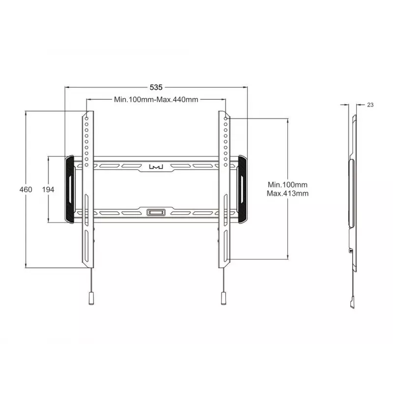Multibrackets M Universal Wallmount Fixed Medium Czarny