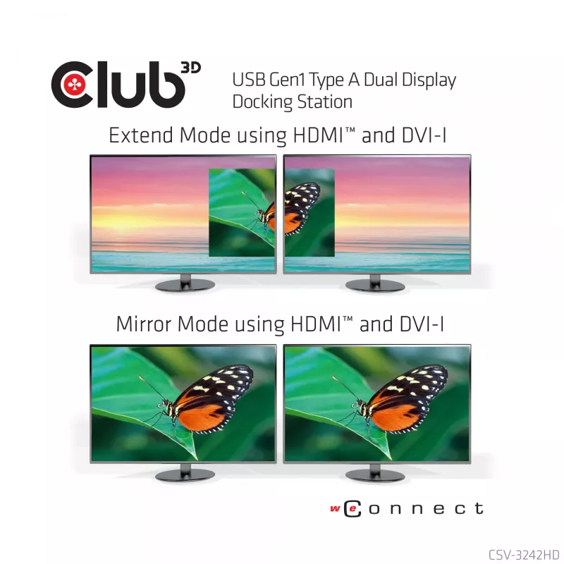 Stacja dokująca CLUB3D USB Gen1 Type A Dual Display (HDMI i DVI) DisplayLink™