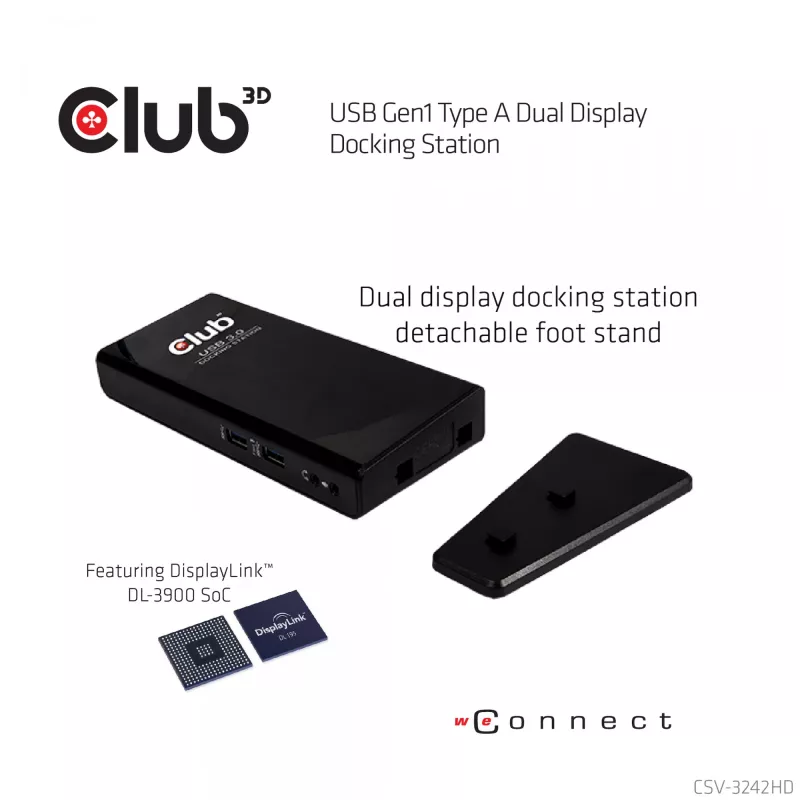Stacja dokująca CLUB3D USB Gen1 Type A Dual Display (HDMI i DVI) DisplayLink™