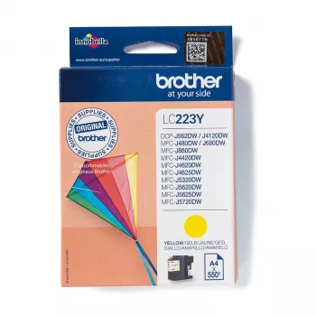 Wkład atramentowy Brother LC223Y 1 szt. Oryginalny żółty