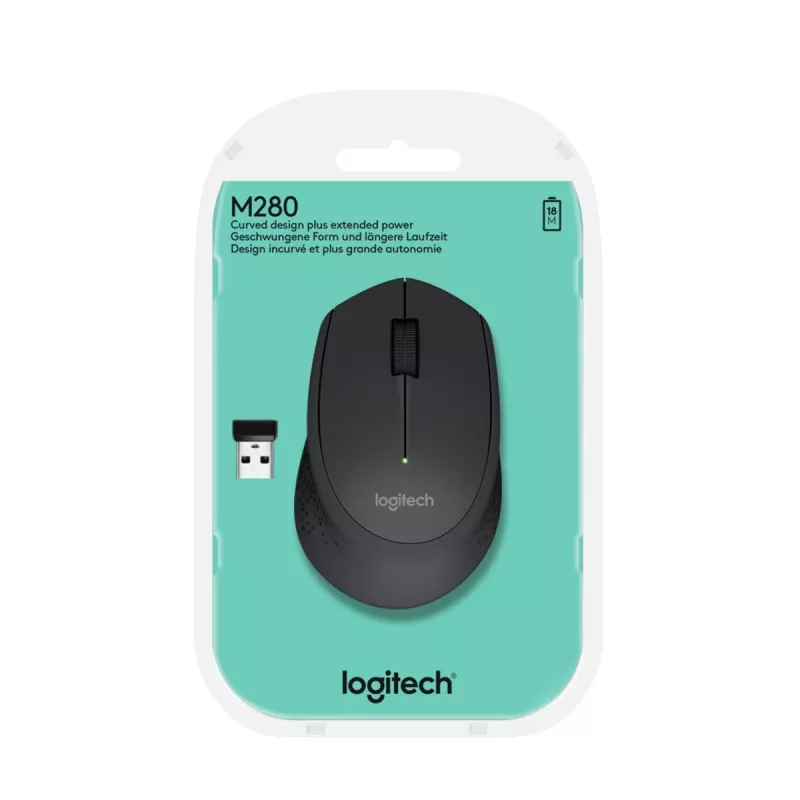 LOGITECH Mysz bezprzewodowa M280-czarny 2.4GHz