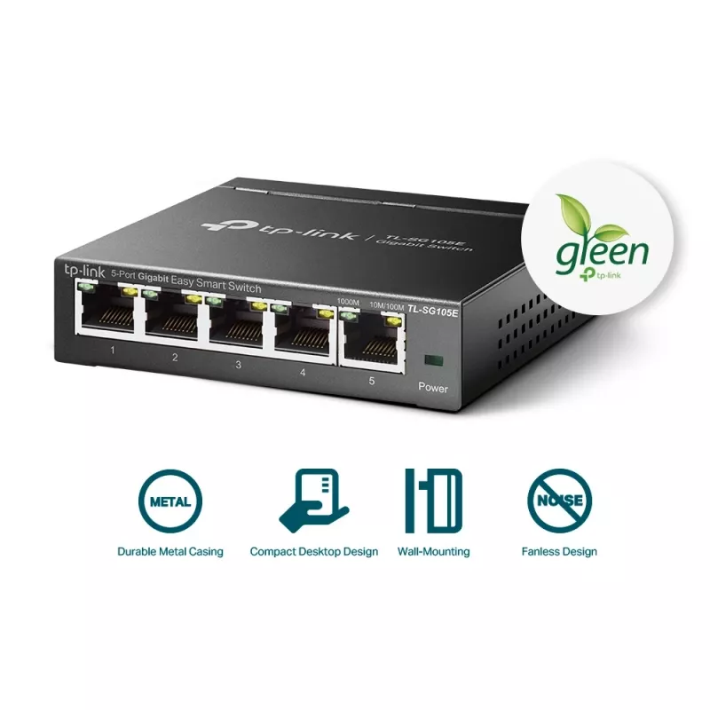 TP-Link 5-Port Gigabit Easy Smart Switch, zarządzalny, L2, Gigabit Ethernet (10/100/1000)