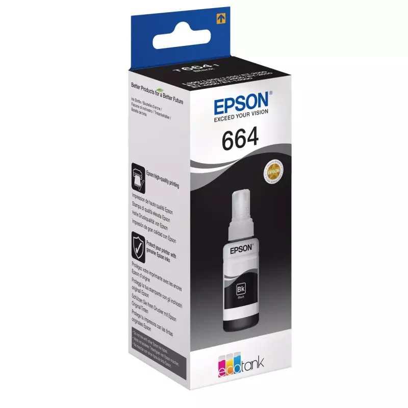 Butelka czarnego atramentu Epson 664 Ecotank (70 ml)