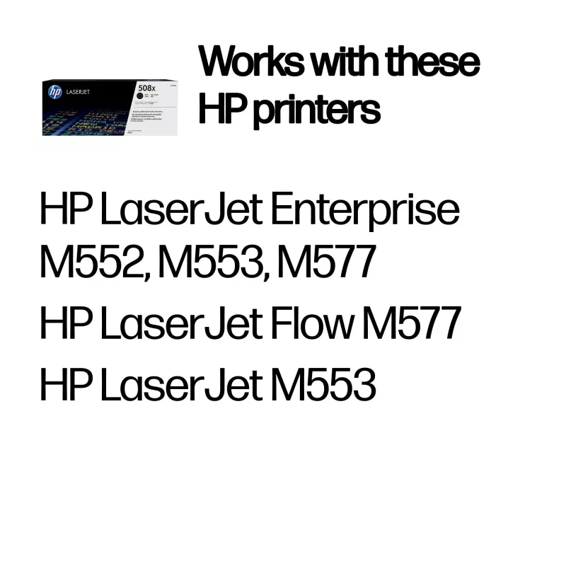 HP 508X High Yield Black Original LaserJet Toner Cartridge, 12500 stron, Czarny, 1 szt.