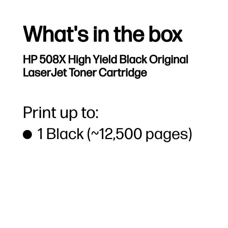 HP 508X High Yield Black Original LaserJet Toner Cartridge, 12500 stron, Czarny, 1 szt.