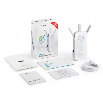 TP-LINK Extender RE450 802.11ac, 2,4 GHz/5 GHz, 450+1300 Mbit/s, 10/100/1000 Mbit/s, port Ethernet LAN (RJ-45) 1, typ anteny 3x zewnętrzna