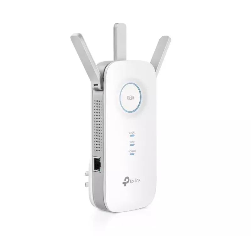 TP-LINK Extender RE450 802.11ac, 2,4 GHz/5 GHz, 450+1300 Mbit/s, 10/100/1000 Mbit/s, port Ethernet LAN (RJ-45) 1, typ anteny 3x zewnętrzna