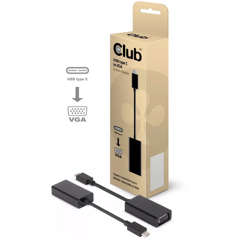 Aktywny adapter USB 3.1 Type C na VGA CLUB3D CAC-1502
