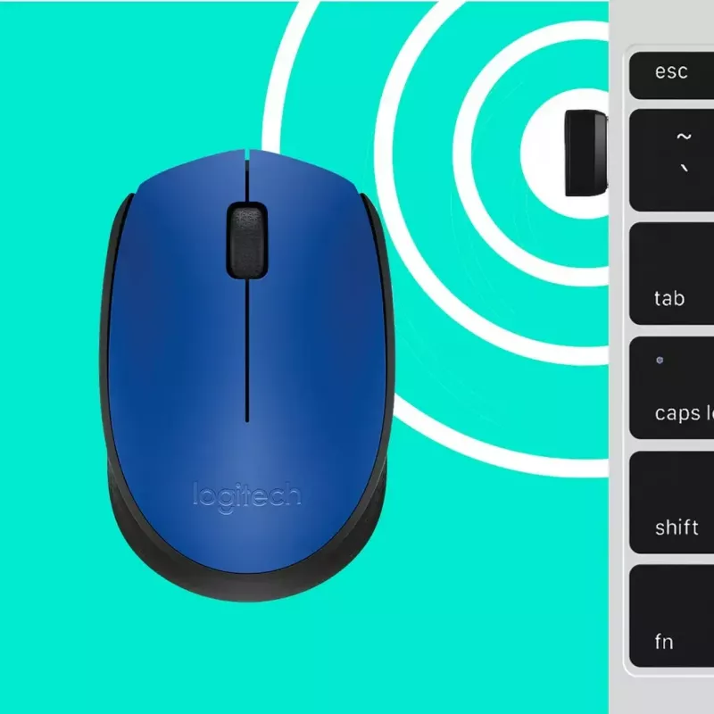Logitech M171 mysz RF Bezprzewodowa Optyczna 1000 DPI, niebieska