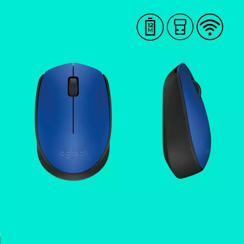 Logitech M171 mysz RF Bezprzewodowa Optyczna 1000 DPI, niebieska