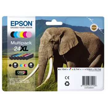 Epson Elephant Multipack 6-kolorów 24XL Claria Photo HD Atrament