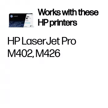 HP 26A Black Original LaserJet Toner Cartridge, 3100 stron, czarny, 1 szt.