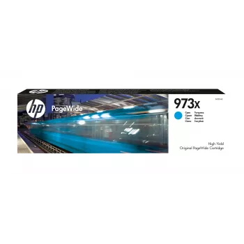 HP 973X oryginalny wkład PageWide o wysokiej wydajności, Cyjan, 1 szt., 7000 stron