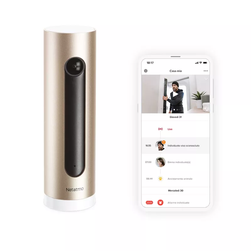 Kamera IP Netatmo Welcome do użytku wewnętrznego 1920 x 1080 pikseli, na biurko