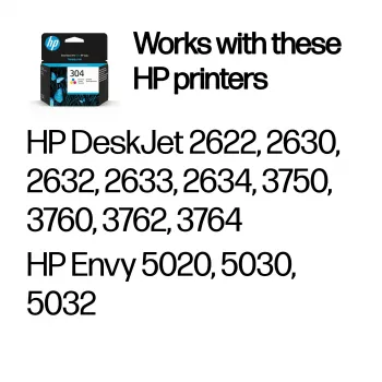 HP 304 trójkolorowy oryginalny wkład z atramentem, Cyjan, Magenta, Żółty, 1 szt., 100 stron