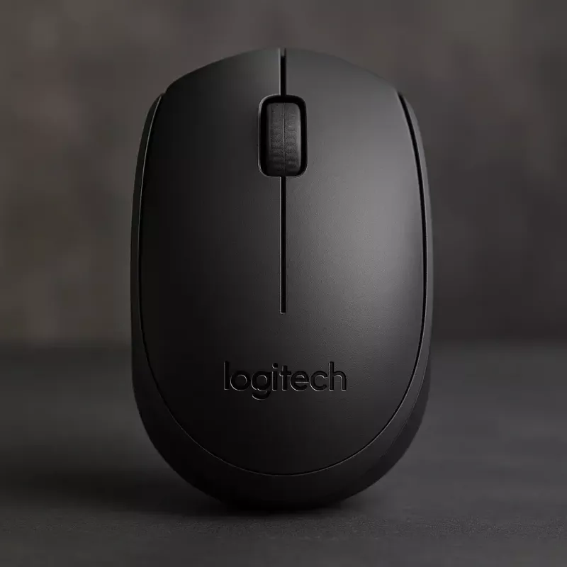 Bezprzewodowa mysz optyczna Logitech B170 RF, oburęczna, 3 przyciski, czarna, zasięg 10 m, bateria do 12 miesięcy