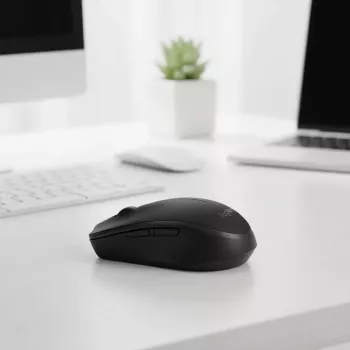 Bezprzewodowa mysz optyczna Logitech B170 RF, oburęczna, 3 przyciski, czarna, zasięg 10 m, bateria do 12 miesięcy
