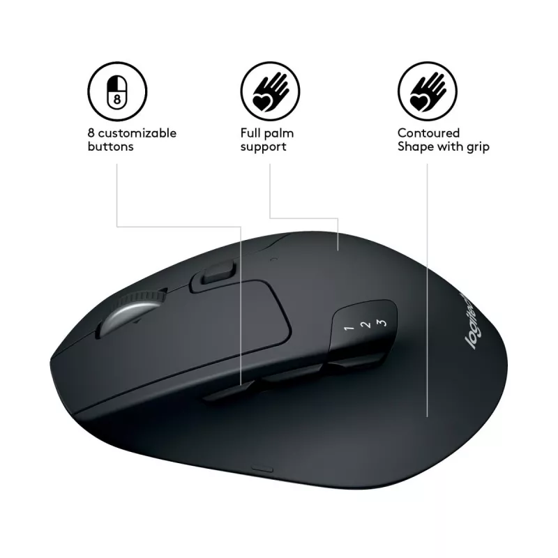 LOGITECH M720 Triathlon Wielourządzeniowa Mysz Bezprzewodowa - Czarna