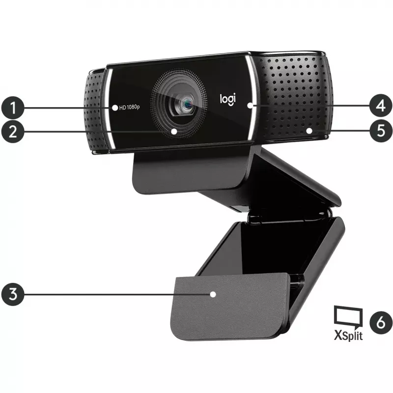 Logitech C922 1920 x 1080pixels USB Czarna kamera internetowa