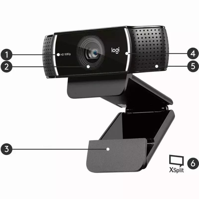 Logitech C922 1920 x 1080pixels USB Czarna kamera internetowa