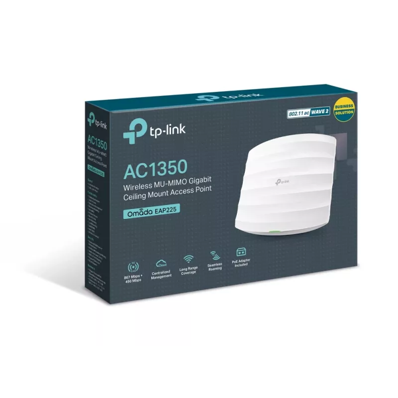 Punkt dostępowy TP-Link Omada EAP225 1350 Mbit/s Biały Power over Ethernet (PoE)