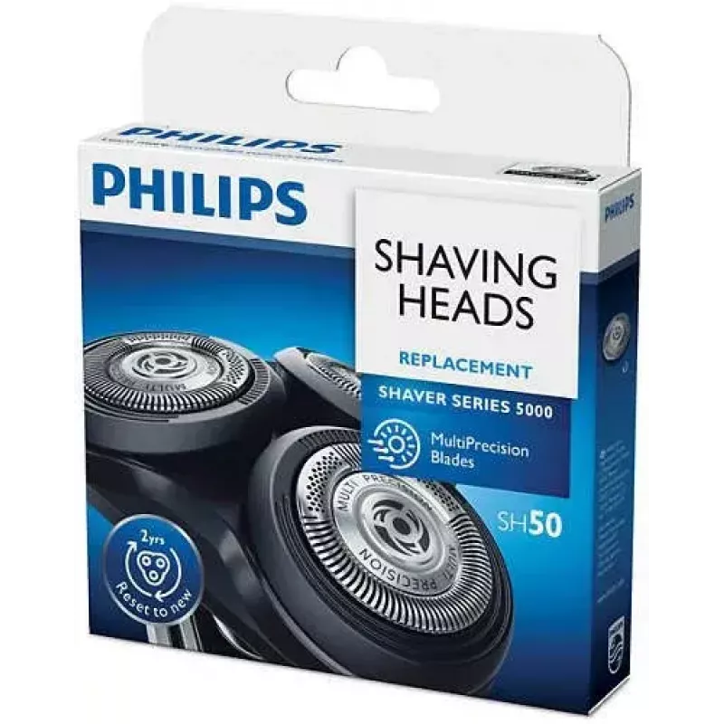 Wymienne głowice golarki elektrycznej Philips SHAVER Series 5000 SH50/50, 3 głowice, chromowane