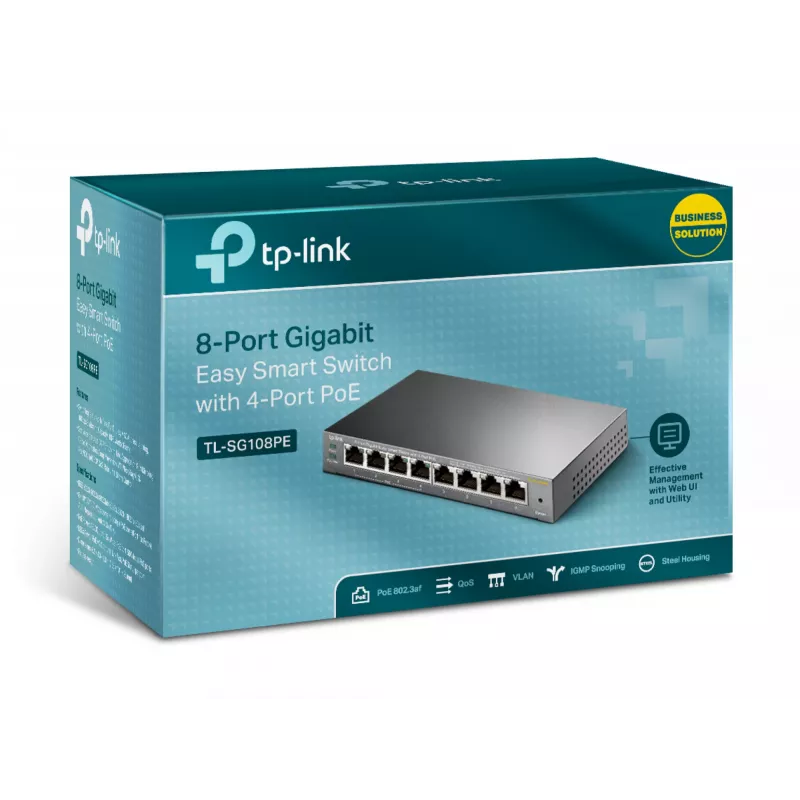 Przełącznik zarządzalny TP-Link TL-SG108PE 8-portowy Gigabit z 4 portami PoE
