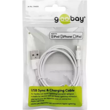 Kabel do ładowania i synchronizacji GOOBAY Lightning na USB A 1 m, 5 W / 1 A, biały