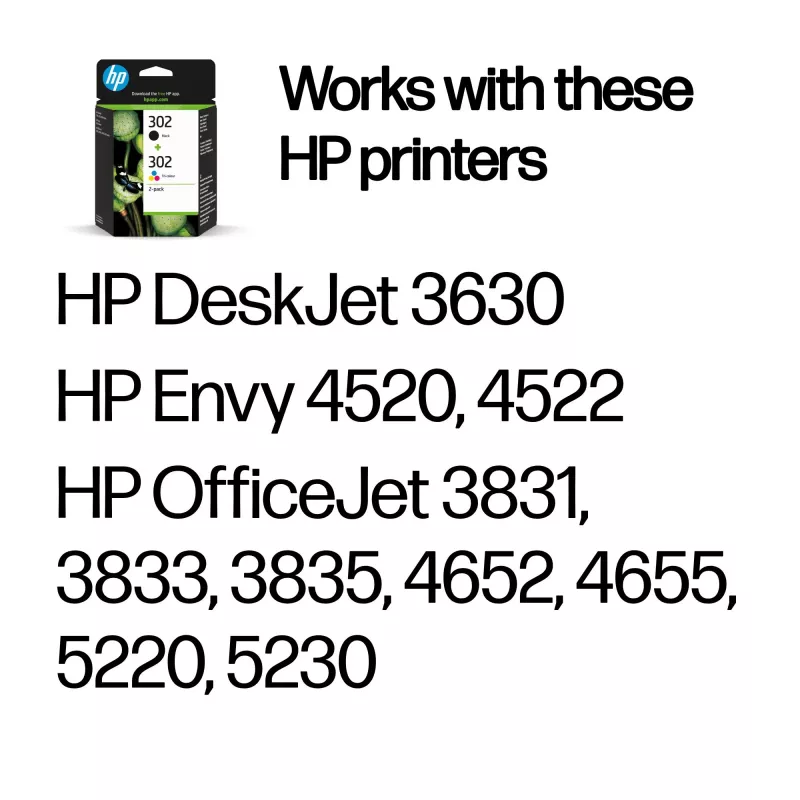 Oryginalne wkłady atramentowe HP 302 2-pack czarny/trójkolorowy