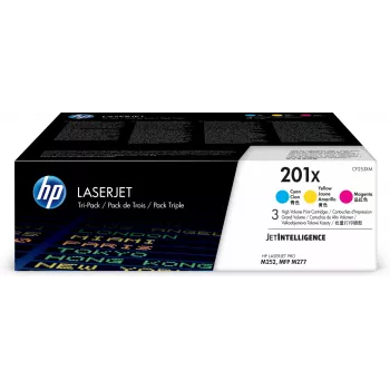 HP 201X 3-pack Wysoka Wydajność Cyan/Magenta/Yellow Oryginalne LaserJet Tonery