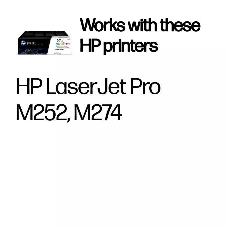 HP 201X 3-pack Wysoka Wydajność Cyan/Magenta/Yellow Oryginalne LaserJet Tonery