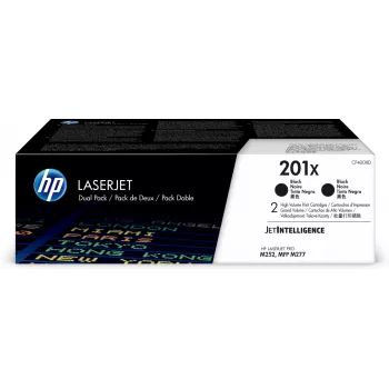 HP 201X 2 szt. Wysokowydajne oryginalne czarne tonery LaserJet