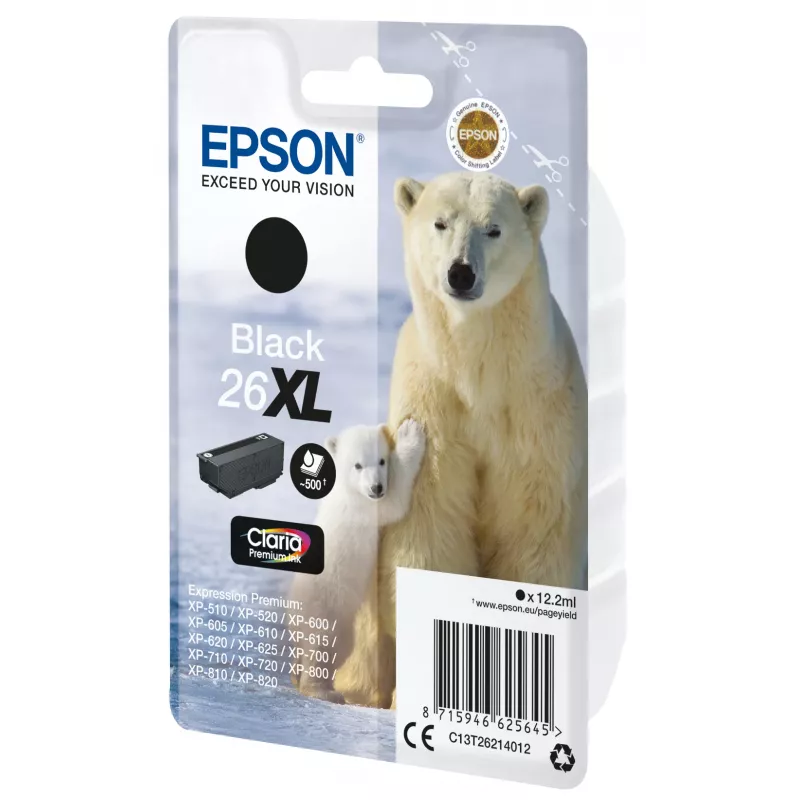 Wkład Epson 26XL Czarny 500 stron Tusz C13T26214012