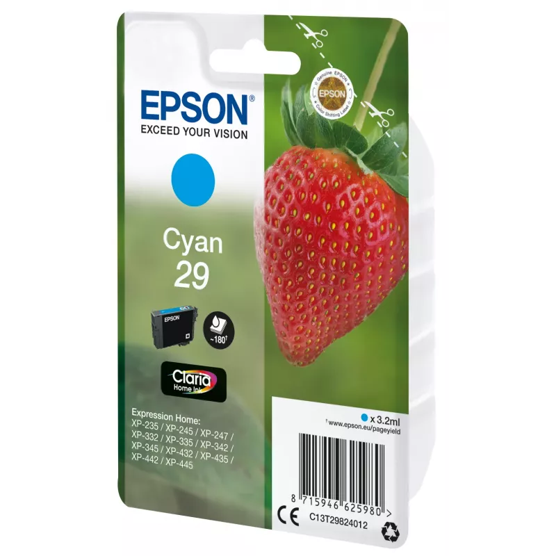 Epson Truskawkowy Singlepack cyjan 29 Claria Home Ink