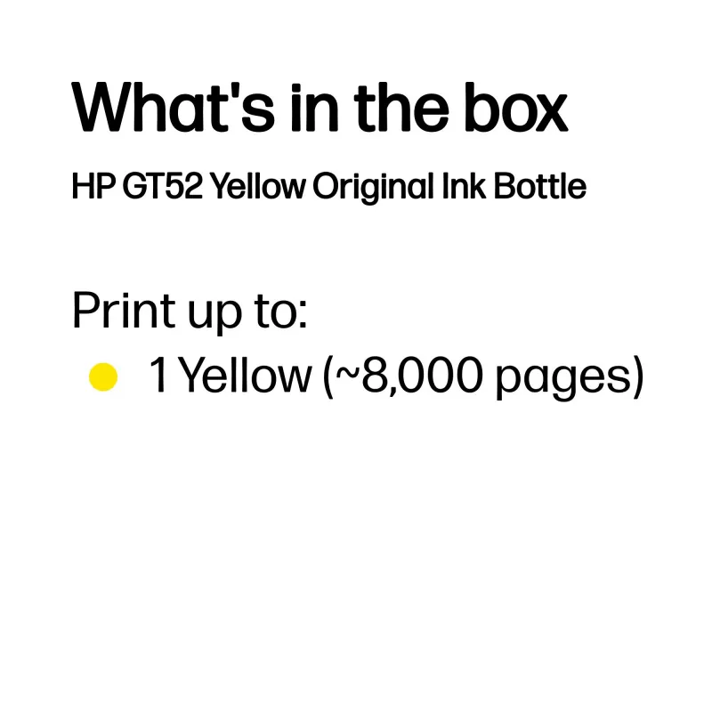 HP GT52 żółty Oryginalny Ink Bottle