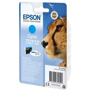 Epson Singlepack Cyjan T0712 DURABrite Ultra tusz, standardowa wydajność, Cyjan, 5.5 ml, 1 szt.