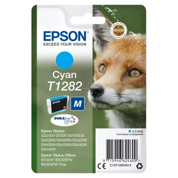 Epson Fox Singlepack cyjan T1282 DURABrite Ultra Ink, cyjan, 3,5 ml, 1 szt., 260 stron