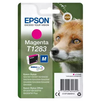 Epson Fox Singlepack Magenta T1283 DURABrite Ultra Ink, Magenta, atrament pigmentowy, 3.5 ml, 1 szt., 160 stron