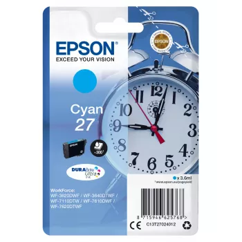 Epson Zegar budzika Singlepack cyjan 27 DURABrite Ultra Ink
