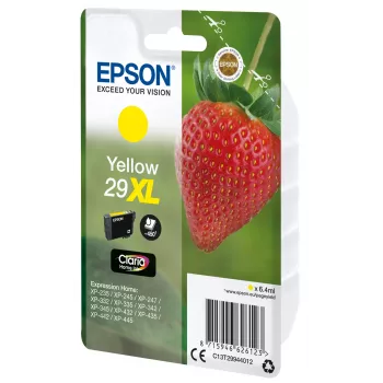 Epson Strawberry Singlepack żółty 29XL Claria Home Ink, Wysoka wydajność (XL), Żółty, Tusz pigmentowy, 6.4 ml, 1 szt., 450 stron