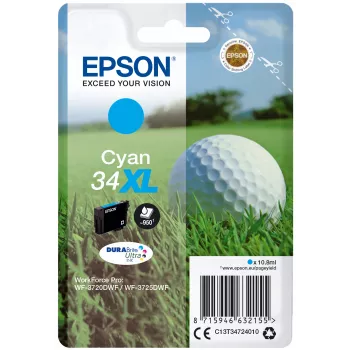 Wkład atramentowy EPSON Singlepack “Golf” cyjan 34XL DURABrite Ultra Ink 10,8 ml