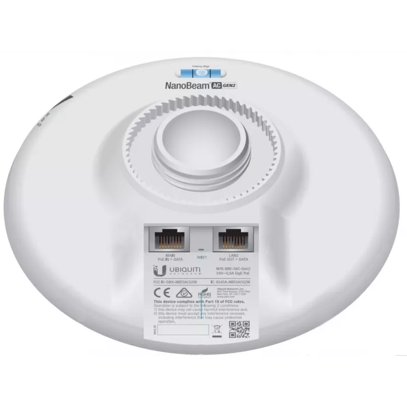 UBIQUITI NETWORKS Punkt dostępowy Nano Beam Ac Gen2 Nbe-5ac-gen2 Airmax Atheros MIPS 74kc Biały