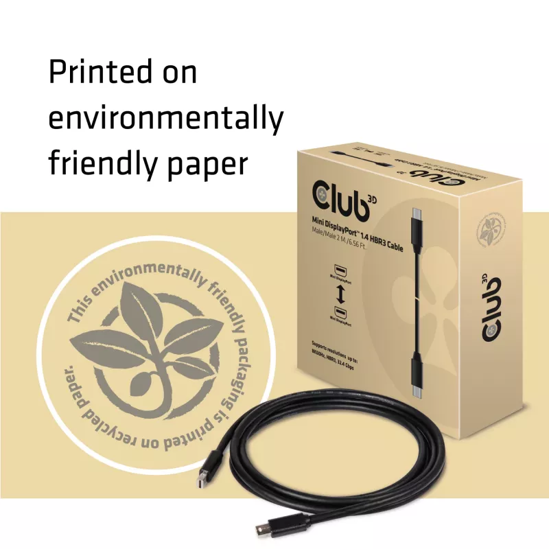 CLUB3D Mini DisplayPort 1.4 Kabel HBR3 8K60Hz Męski / Męski 2 m / 6,56 stopy