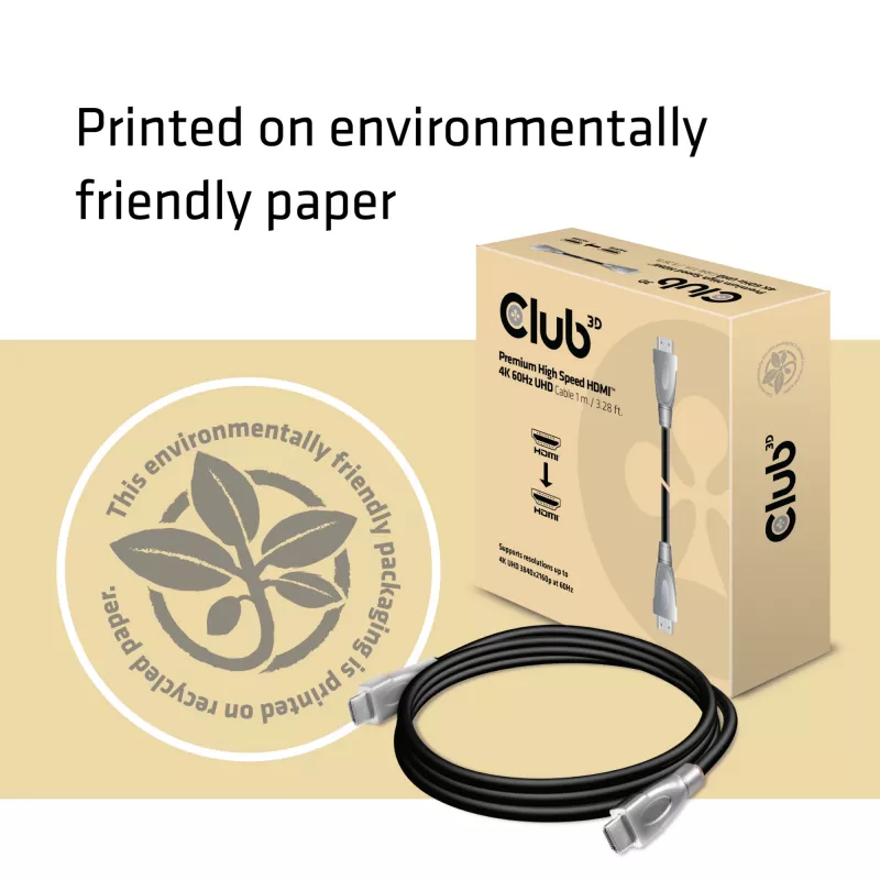 CLUB3D Premium High Speed HDMI™ 2.0 4K60Hz UHD Kabel 1 m/3,28 stopy