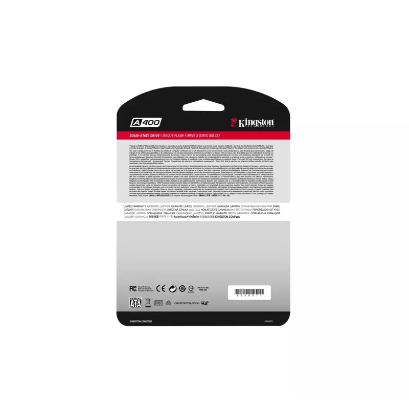 Kingston Technology A400 480 GB 2,5 cala Serial ATA III TLC