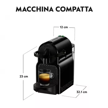 Ekspres do kawy kapsułkowej De’Longhi Inissia EN 80.BAE, Nespresso, zbiornik na wodę 0,7 l, 19 bar, czarny