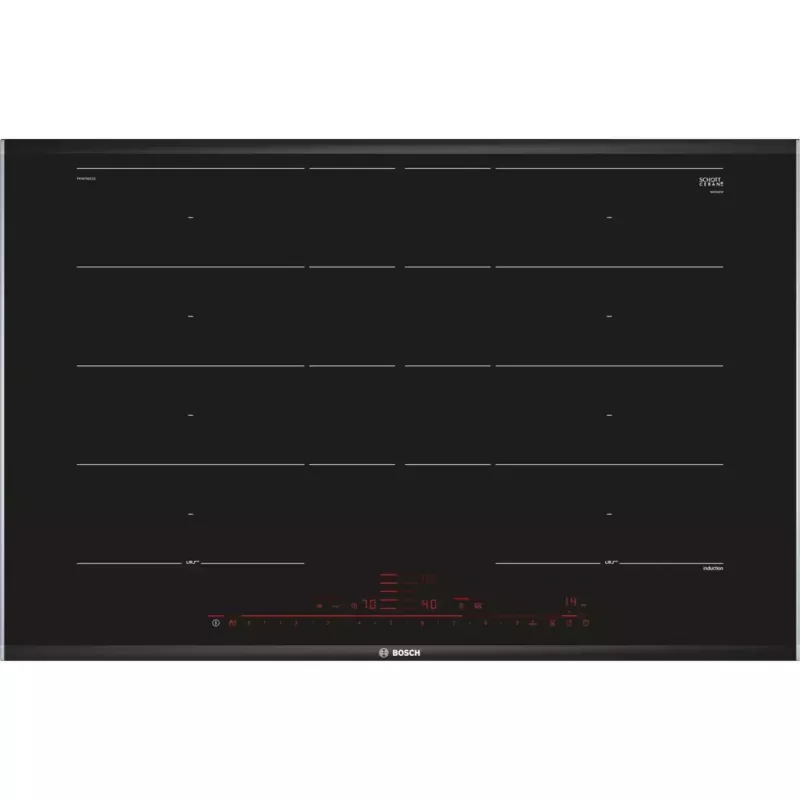 Płyta indukcyjna Bosch Serie 8 PXY875DC1E, czarna, do zabudowy, 81 cm, 4 strefy