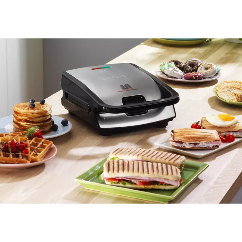 Tefal Snack Collection SW852D opiekacz do kanapek 700 W Czarny, Stal nierdzewna